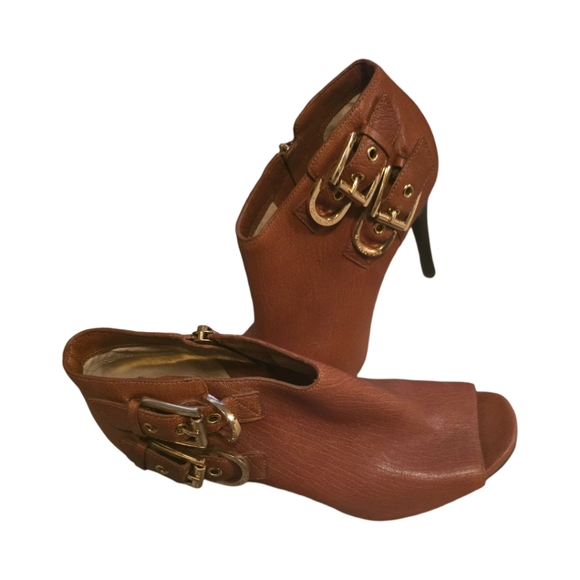 Michael Kors Leather Open Toe Bootie Style Cheyenne Size 8M - Picture 10 of 10